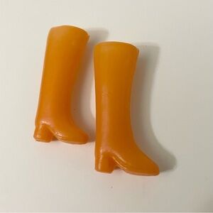 Vintage Barbie Doll Orange Boots Doll Accessory